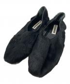 JIL SANDERジルサンダー）の古着「ハラコファーフラットシューズ」｜ブラック