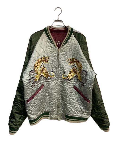 WAREHOUSE（ウエアハウス）WAREHOUSE (ウエアハウス) スカジャン ボルドー×グリーン サイズ:42の古着・服飾アイテム