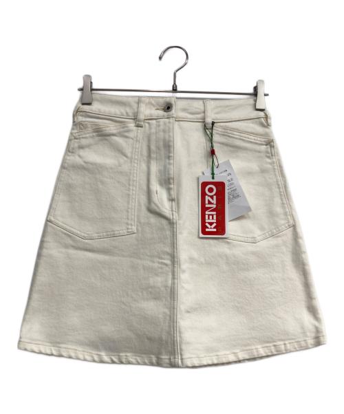 KENZO（ケンゾー）KENZO (ケンゾー) デニムスカート ホワイト サイズ:26 未使用品の古着・服飾アイテム