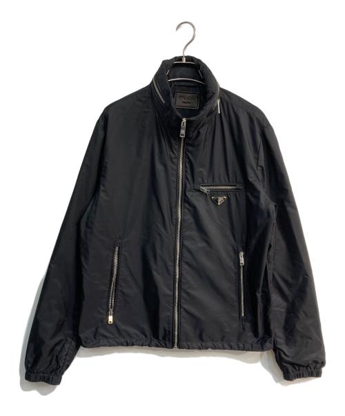 PRADA（プラダ）PRADA (プラダ) ロゴプレートナイロンジャケット　SGP793 ブラック サイズ:50の古着・服飾アイテム
