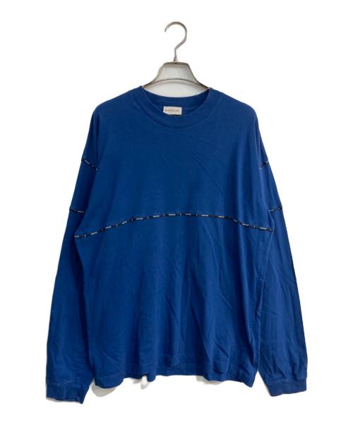 MONCLER（モンクレール）MONCLER (モンクレール) テープロゴロングスリーブカットソー　H10918D00006 ブルー サイズ:Mの古着・服飾アイテム