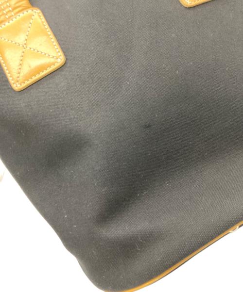 BURBERRY BLUE LABEL（バーバリーロンドンブルーレーベル）BURBERRY BLUE LABEL (バーバリーロンドンブルーレーベル) キャンバスレザートートバッグ ブラックの古着・服飾アイテム