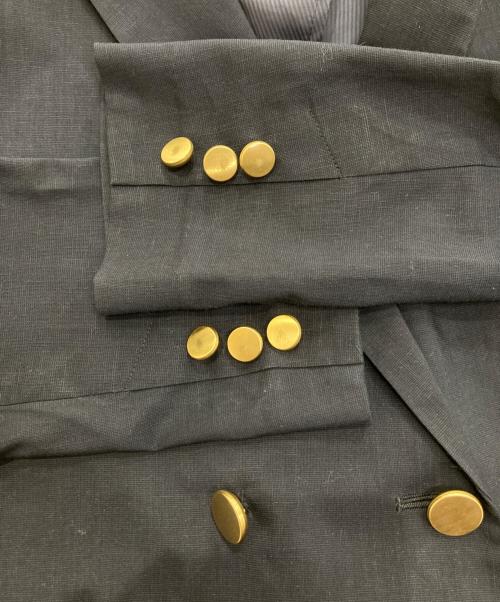 Noble（ノーブル）Noble (ノーブル) 麻ストレッチピークドラペルダブルジャケット　22010240501120 ネイビー サイズ:38の古着・服飾アイテム