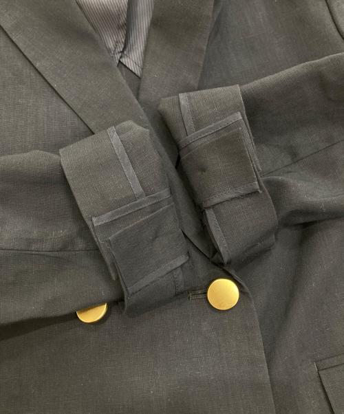 Noble（ノーブル）Noble (ノーブル) 麻ストレッチピークドラペルダブルジャケット　22010240501120 ネイビー サイズ:38の古着・服飾アイテム