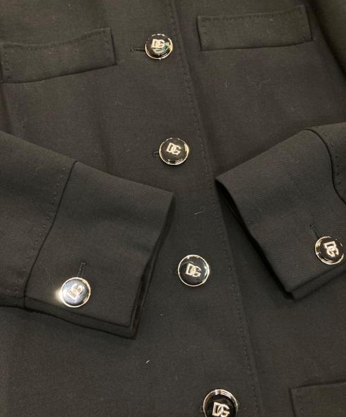 DOLCE & GABBANA（ドルチェ＆ガッバーナ）DOLCE & GABBANA (ドルチェ＆ガッバーナ) 裏地レオパードステンカラーコート　F0C1IT ブラック サイズ:40の古着・服飾アイテム