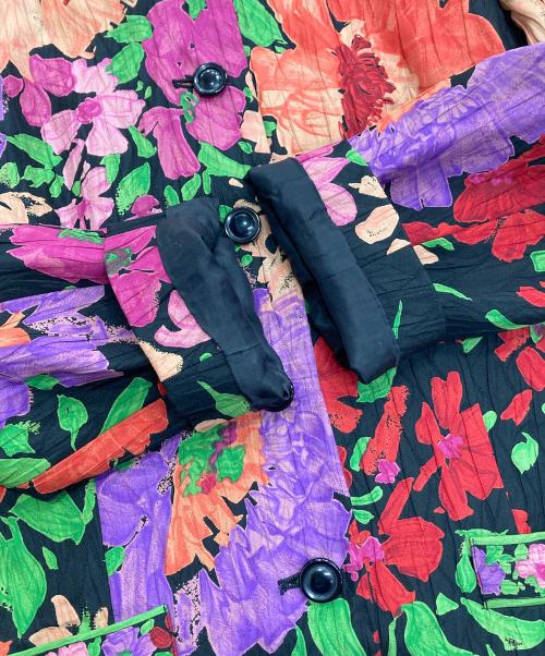 LEONARD（レオナール）LEONARD (レオナール) セットアップシルクジャケットスカート オレンジ×ブラック サイズ:7ARの古着・服飾アイテム