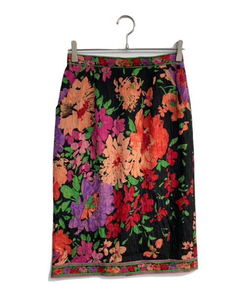 LEONARD（レオナール）LEONARD (レオナール) セットアップシルクジャケットスカート オレンジ×ブラック サイズ:7ARの古着・服飾アイテム