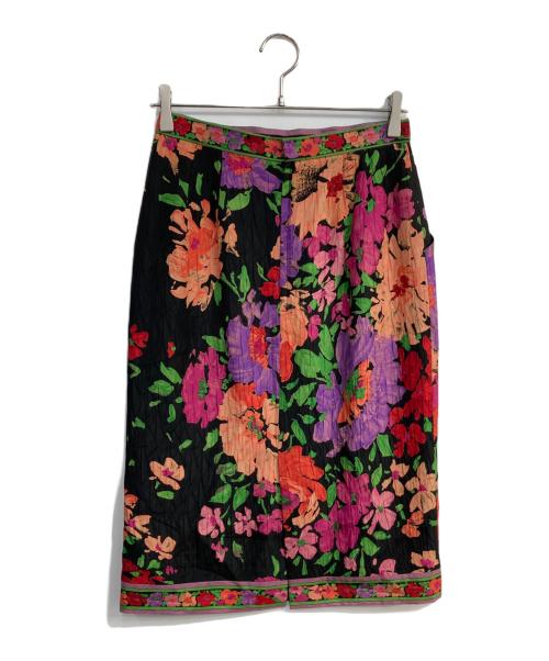 LEONARD（レオナール）LEONARD (レオナール) セットアップシルクジャケットスカート オレンジ×ブラック サイズ:7ARの古着・服飾アイテム