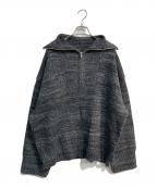ETRE TOKYOエトレトウキョウ）の古着「ミックスヤーンハーフジップニットプルオーバー　1224611029-0」｜グレー