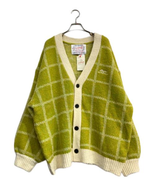 LOGAN（ローガン）LOGAN (ローガン) チェックニットカーディガン グリーン サイズ:FREE 未使用品の古着・服飾アイテム