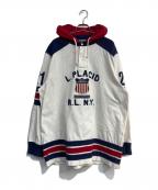 POLO RALPH LAURENポロ・ラルフローレン）の古着「L.PLACID 1934CHAMPIONS ホッケーシャツ　90`s」｜ホワイト