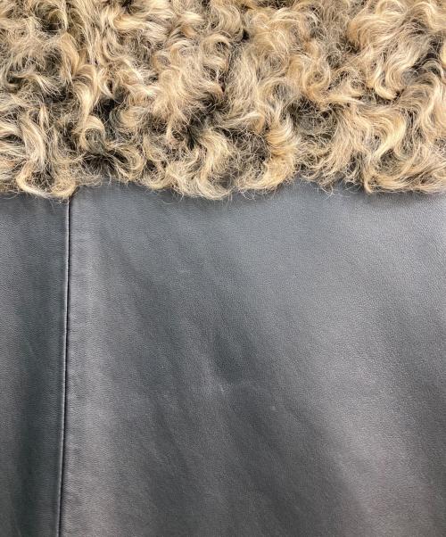 C.ROUAN（セ・ルーアン）C.ROUAN (セ・ルーアン) ラムファーレザー切り替えコート ブラック サイズ:MLの古着・服飾アイテム
