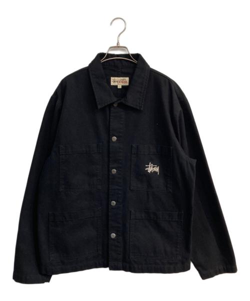 stussy（ステューシー）stussy (ステューシー) Canvas Chore JACKET　115588 ブラック サイズ:Lの古着・服飾アイテム