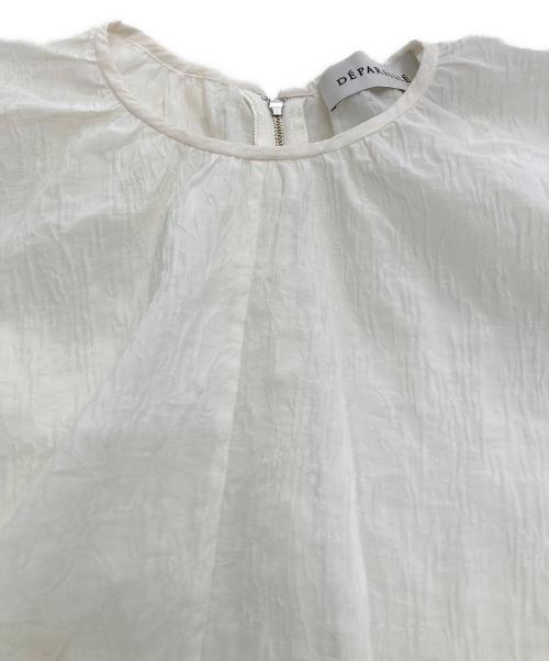 DEPAREILLE（デパリエ）DEPAREILLE (デパリエ) シースルー半袖ブラウス ホワイト サイズ:M (38の古着・服飾アイテム