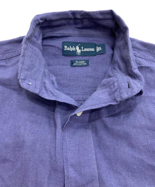 RALPH LAUREN（ラルフローレン）RALPH LAUREN (ラルフローレン) BLAIRE リネン半袖シャツ パープル サイズ:Lの古着・服飾アイテム