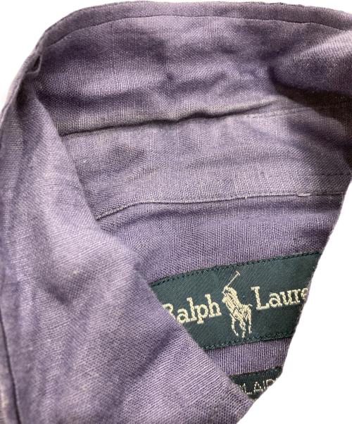 RALPH LAUREN（ラルフローレン）RALPH LAUREN (ラルフローレン) BLAIRE リネン半袖シャツ パープル サイズ:Lの古着・服飾アイテム