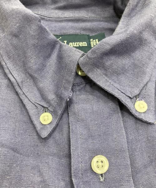 RALPH LAUREN（ラルフローレン）RALPH LAUREN (ラルフローレン) BLAIRE リネン半袖シャツ パープル サイズ:Lの古着・服飾アイテム