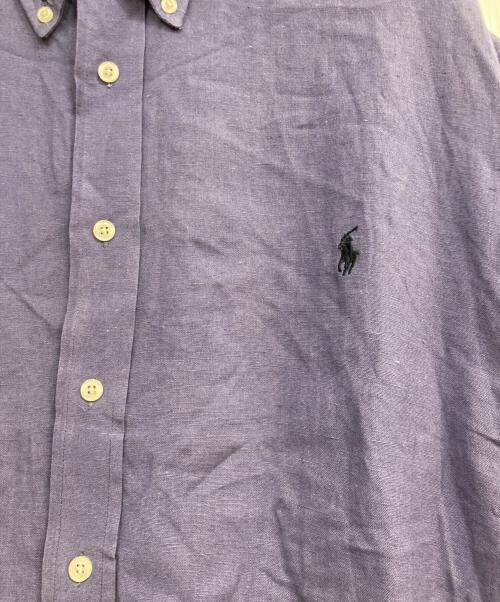 RALPH LAUREN（ラルフローレン）RALPH LAUREN (ラルフローレン) BLAIRE リネン半袖シャツ パープル サイズ:Lの古着・服飾アイテム
