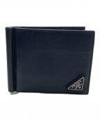 PRADAプラダ）の古着「サフィアーノレザーマネーレザークリップ」｜ネイビー