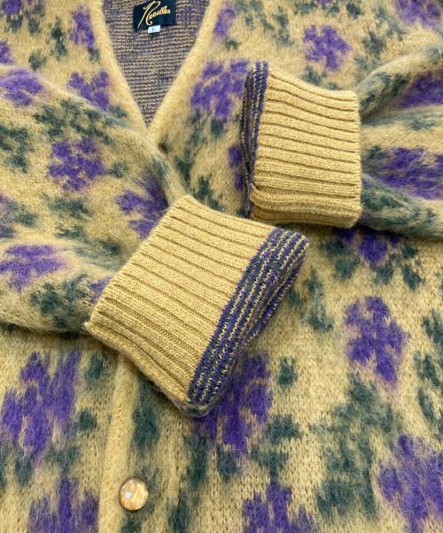 Needles（ニードルズ）Needles (ニードルズ) Mohair Cardigan - Flower　NS282 イエロー×パープル サイズ:Lの古着・服飾アイテム
