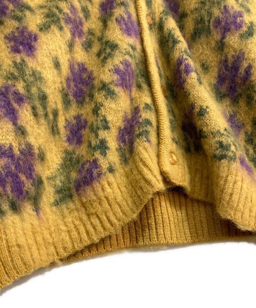Needles（ニードルズ）Needles (ニードルズ) Mohair Cardigan - Flower　NS282 イエロー×パープル サイズ:Lの古着・服飾アイテム
