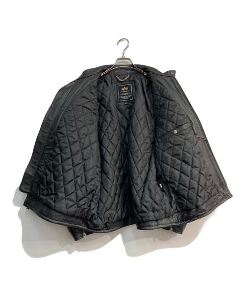 ALPHA（アルファ）ALPHA (アルファ) シングルライダースジャケット　NA-359 ブラック サイズ:XLの古着・服飾アイテム