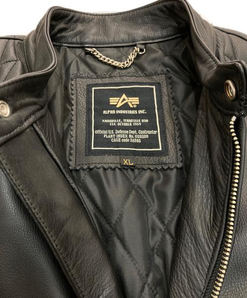 ALPHA（アルファ）ALPHA (アルファ) シングルライダースジャケット　NA-359 ブラック サイズ:XLの古着・服飾アイテム