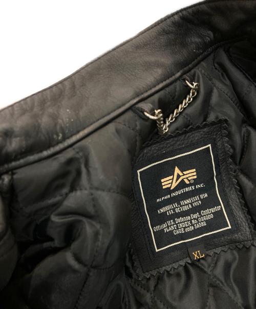ALPHA（アルファ）ALPHA (アルファ) シングルライダースジャケット　NA-359 ブラック サイズ:XLの古着・服飾アイテム