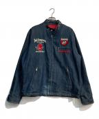 カミナリモータース×TED COMPANYカミナリモータース×テッドカンパニー）の古着「デニムシングルライダースジャケット」｜インディゴ