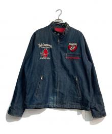 カミナリモータース×TED COMPANY（カミナリモータース×テッドカンパニー）の古着「デニムシングルライダースジャケット」｜インディゴ