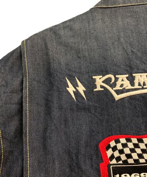 カミナリモータース（カミナリモータース）カミナリモータース (カミナリモータース) TED COMPANY (テッドカンパニー) デニムシングルライダースジャケット インディゴ サイズ:44の古着・服飾アイテム