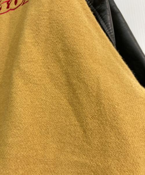 HARLEY-DAVIDSON（ハーレーダビッドソン）HARLEY-DAVIDSON (ハーレーダビッドソン) ウールレザー切替スタジャン 90‘s　30373D イエロー×ブラック サイズ:Lの古着・服飾アイテム