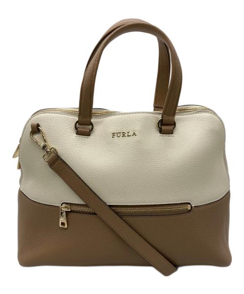 FURLA（フルラ）FURLA (フルラ) バイカラー2WAYバッグ アイボリー×ベージュの古着・服飾アイテム