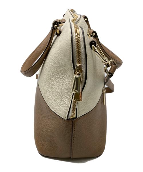 FURLA（フルラ）FURLA (フルラ) バイカラー2WAYバッグ アイボリー×ベージュの古着・服飾アイテム