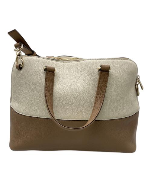 FURLA（フルラ）FURLA (フルラ) バイカラー2WAYバッグ アイボリー×ベージュの古着・服飾アイテム