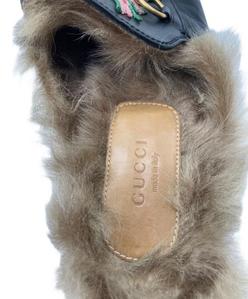 GUCCI（グッチ）GUCCI (グッチ) プリンスタウン レザースリッパ ブラック サイズ:37の古着・服飾アイテム