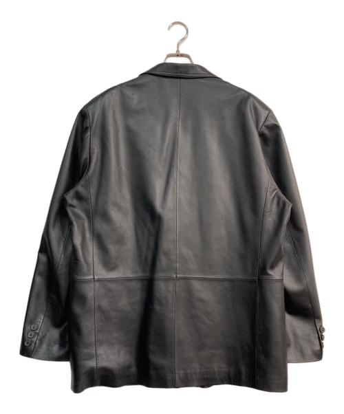 BALMAIN（バルマン）BALMAIN (バルマン) ラムレザーテーラードジャケット　6800 ブラック サイズ:3Lの古着・服飾アイテム