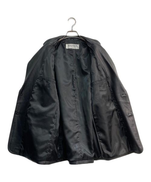 BALMAIN（バルマン）BALMAIN (バルマン) ラムレザーテーラードジャケット　6800 ブラック サイズ:3Lの古着・服飾アイテム