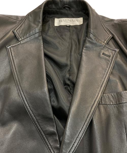 BALMAIN（バルマン）BALMAIN (バルマン) ラムレザーテーラードジャケット　6800 ブラック サイズ:3Lの古着・服飾アイテム