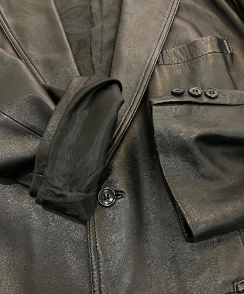 BALMAIN（バルマン）BALMAIN (バルマン) ラムレザーテーラードジャケット　6800 ブラック サイズ:3Lの古着・服飾アイテム