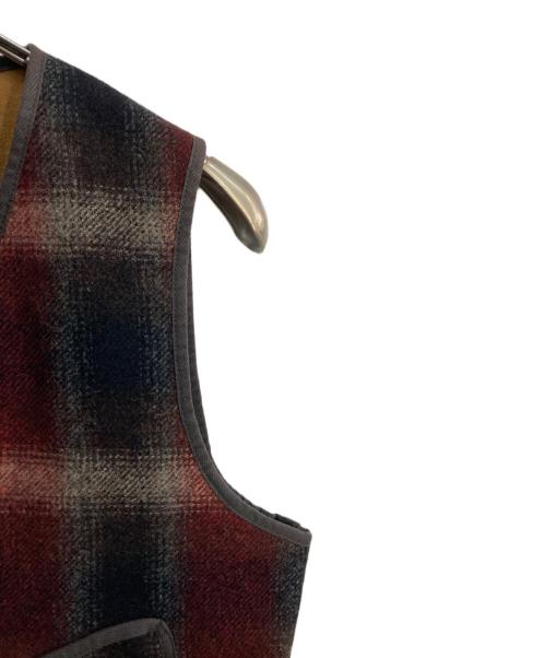 RRL（ダブルアールエル）RRL (ダブルアールエル) チェック柄ウールベスト　782529141001 ブラック×レッド サイズ:XSの古着・服飾アイテム