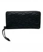 Vivienne Westwoodヴィヴィアンウエストウッド）の古着「キルティングWATER ORB ラウンドファスナー長財布」｜ブラック