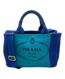 PRADA（プラダ）の古着「カナパ2WAYミニトートバッグ」｜ブルー