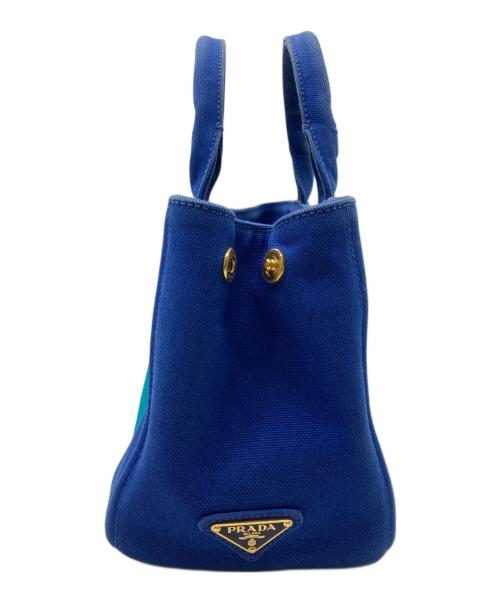 PRADA（プラダ）PRADA (プラダ) カナパ2WAYミニトートバッグ ブルーの古着・服飾アイテム
