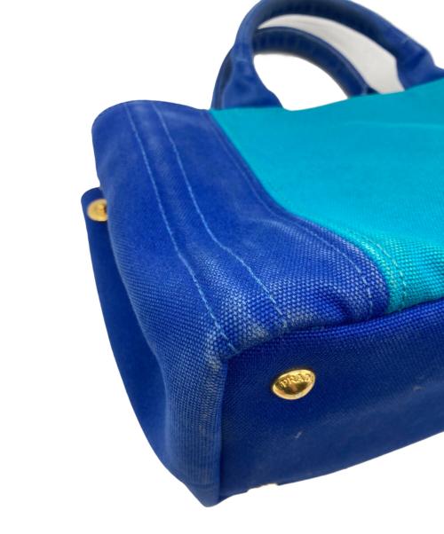 PRADA（プラダ）PRADA (プラダ) カナパ2WAYミニトートバッグ ブルーの古着・服飾アイテム