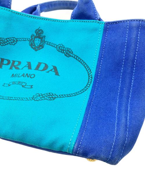 PRADA（プラダ）PRADA (プラダ) カナパ2WAYミニトートバッグ ブルーの古着・服飾アイテム