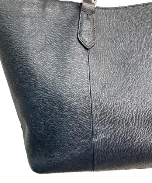PELLE MORBIDA（ペッレモルビダ）PELLE MORBIDA (ペッレモルビダ) レザートートバッグ ネイビーの古着・服飾アイテム