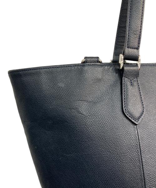 PELLE MORBIDA（ペッレモルビダ）PELLE MORBIDA (ペッレモルビダ) レザートートバッグ ネイビーの古着・服飾アイテム