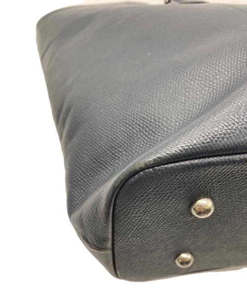 PELLE MORBIDA（ペッレモルビダ）PELLE MORBIDA (ペッレモルビダ) レザートートバッグ ネイビーの古着・服飾アイテム