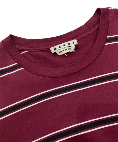 MARNI（マルニ）MARNI (マルニ) ボーダーTシャツ ボルドー サイズ:48の古着・服飾アイテム